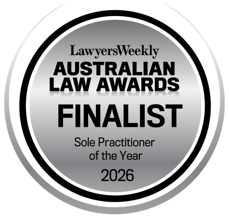 Lawyers Weekly Australian Law Awards 2026 - Sole Practitioner of the Year Finalist
